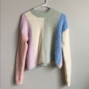 Pastel color block sweater